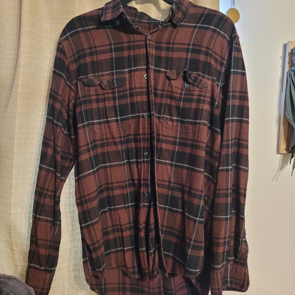 Dark red and black flannel